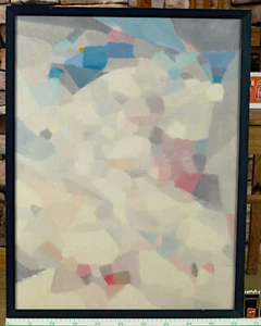 Verena Brixner 1930-2020 Ölgemälde Komposition Helltöne vintage Formen 67x52cm - Bild 1 von 4