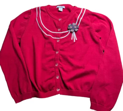 Suéter Top Niñas Bordado Talla 8 Cuerdas de Corazón Rojo Navidad Foto 1 de 4