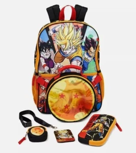 Dragon Ball Z Backpack w/ Lunch Bag, Pencil Case, Lanyard, Headphone Case NEW - Picture 1 of 4