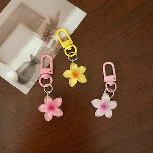 Cute Colored Transparent Small Flower Keychain Pendant For Women Girls - Picture 1 of 15