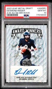 2022 DESMOND RIDDER #AWDR1• PSA 10 • POP 1 • 23/30 AUTO LEAF METAL AWARD WINNERS - Picture 1 of 4