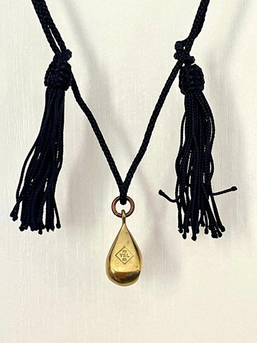 SAINT LAURENT (YSL) Ysl Pendant Black Cord Necklace Vintage Yves Saint Laurent Mus