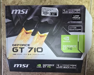 MSI NVIDIA GeForce GT 710 1GB DDR5 LP Low Profile Graphics Card HDMI DVI VGA - Image 1 of 4