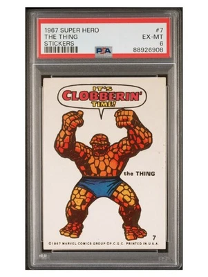 1967 Marvel Super Hero The Thing RC Rookie Philadelphia Gum Stickers PSA 6 Rare - Image 1 of 2