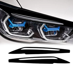 Piano Black Eyelid Eyebrow Headlight Trim Cover For BMW F15 X5 F85 X5M 2014-18 - Picture 1 of 7