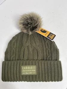 Carhartt® Ladies' Knit Pom Pom Beanie Green New - Picture 1 of 4