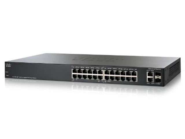 Cisco SLM224GT SF200-24 Switch w/ 24 Ethernet Ports and 2 Combo Gigabit SFP Port - Image 1 of 1