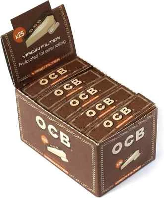 OCB VIRGIN ROACH FILTER TIPS PERFORATED FOR EASY ROLLING PAPERS BOOKLETS - Image 1 of 4