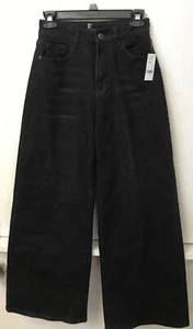 NY&C New York & Company Women’s Wide Leg Black Denim Pants Size 2 NWT - Picture 1 of 3