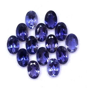 Natural Iolite Oval Cut 6x4 mm Lot 10 Piece 3.81 CTS Untreated Loose Gemstones - Picture 1 of 10