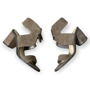 Sole Society Heels Women’s 7 Suede Lace Up Brown Chunky Block Sandals - Picture 1 of 12