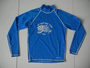 BLUE PLANET SURF GEAR Blue Spandex HAWAII RASH GUARD Sun Beach Kid Shirt YOUTH L - Picture 1 of 7