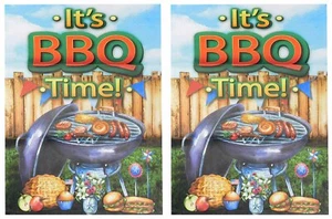 Parrilla de tiempo de barbacoa 12,5""x18"" manga de poliéster de doble cara bandera de jardín - Imagen 1 de 5