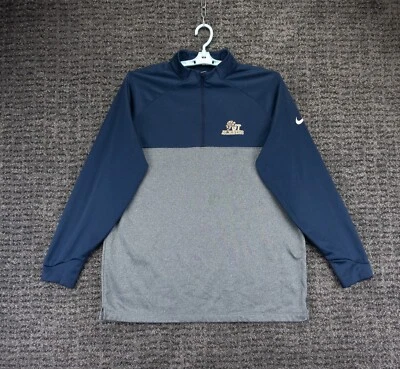 Georgia Tech Athletics Sweater Mens 2XL Gray Blue 1/4 Zip Nike Yellow Jackets - Image 1 of 4