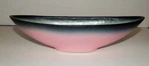 Vintage Oval Stanford Sebring. Black Faded Rimmed Pink Satin Finish Candy Bowl - Picture 1 of 6