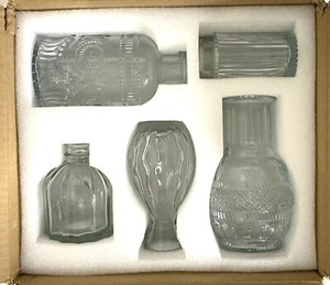 Fixwal Set of 5 Glass Bud Vases Clear - Picture 1 of 5