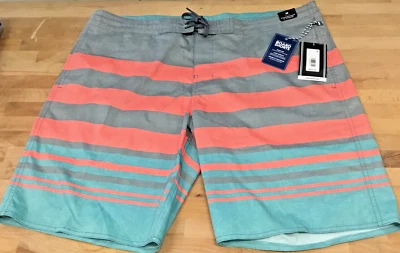 $55,00 RoundTree & Йорк мужской доска шорты купальный костюм, серый/оранжевый, размер 38 - Изображение 1 из 2