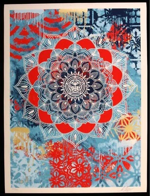 SHEPARD FAIREY Chaos Mandala 2025 Original Siebdruck SIGNIERT Obey - Bild 1 von 4