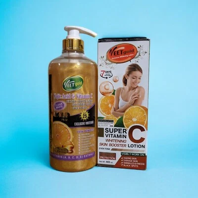 Veet Gold Kojic 维生素 C 淋浴沐浴露 400 毫升 — 第 1/4 张图片