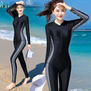 Guardia eruzione cutanea donna a maniche lunghe costume da bagno unico UPF50 + costume da bagno corpo intero - Foto 1 di 17