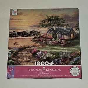Thomas Kinkade Seaside Cottage Jigsaw Puzzle 1000 Piece Complete  - Picture 1 of 2