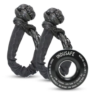 Synthetic Soft Shackle + Recovery Ring Set, Snatch Ring Soft Shackle for UTV ATV - Picture 1 of 11