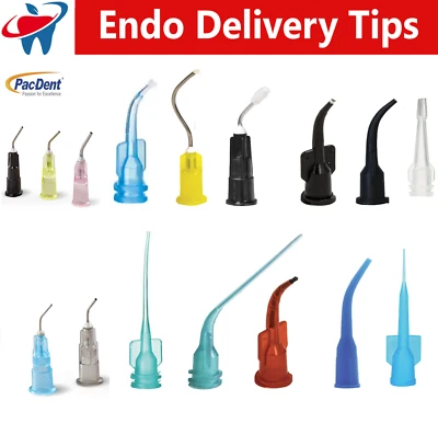 PACDENT Dental Infusor Applicator Tips Pre-Bent Brush, Endo 19Ga, Intra -Oral BrushTips