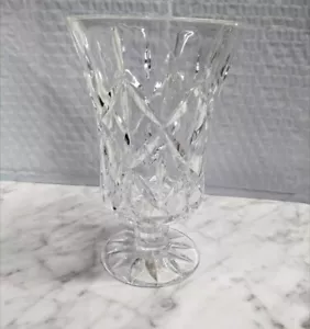 Block Crystal Olympic Garden 7" Hurricane Candle Holder 24% Lead Crystal EUC - Picture 1 of 6