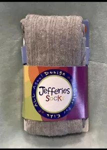 NEW Jefferies Socks Cable Pattern Heather Gray Knit Tights 6-8 Year - Picture 1 of 4