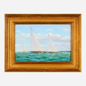 Stephen J. Renard, Yacht Race (Shamrock II, Candida and Endeavour) 1990 painting - Picture 1 of 3