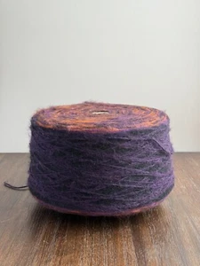 1630g 10% Alpaca 15% Wool Self-striping Variegated Brushed Yarn Cone Multicolor - Picture 1 of 11