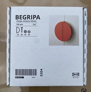NEW PACK OF 2 IKEA BEGRIPA HALF ROUND HANDLES IN LIGHT RED 130mm - 504.461.31 - Picture 1 of 1