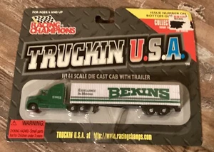 Racing Champions Truckin USA 1/144 Diecast Cab With Trailer Benkins Preowned - Picture 1 of 6