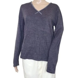 Croft & Barrow Black Beaded Criss Cross neckline Sweater Medium M Womens - Picture 1 of 5