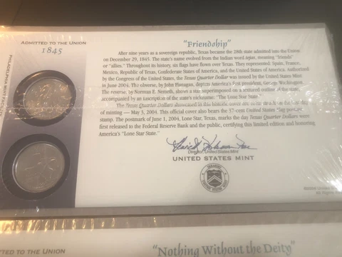 US Mint, Admitted To The Union Quarter Sets (2), Uncirculated, TX '04 and CO '06 Cover