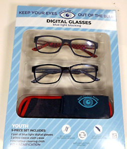 Pack de 2 lunettes pour ordinateur numérique bloquant la lumière bleue avec étuis + tissu propre