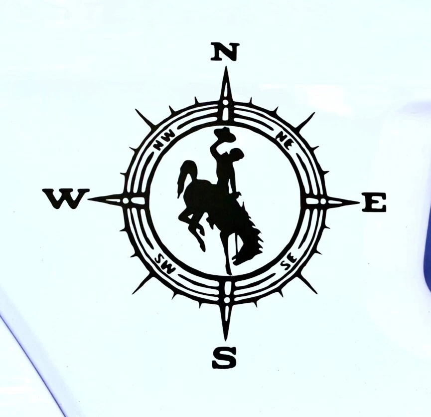 Calcomanía de vinilo COMPASS COWBOY BRONCO - Pegatina para parachoques ventana de pared Jeep coche camión Foto 1 de 4
