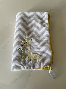 Carter's Just One You Baby Blanket Giraffes GRAY Stripe Chevron YELLOW Sherpa - Picture 1 of 5