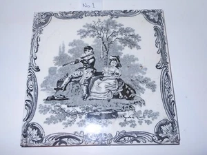 1 Old Antique Arts and craft tile Art Nouveau Transfer Ceramic 6x6 MINTON #1 - Picture 1 of 4