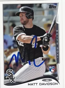MATT DAVIDSON CHICAGO WHITE SOX SIGNED CARD ARIZONA DIAMONDBACKS CINCINNATI REDS - Picture 1 of 1
