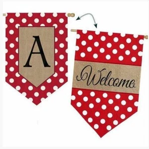 Gepunktetes Monogramm 14B3477 immergrün Sackleinen Garten Flagge 12,5" x 18" - Bild 1 von 15