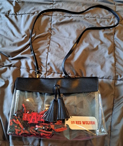 Arkansas State University Desden Clear Purse With 46 Inch Strap Cover