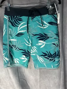Volcom Mens Bleeding Leaf Mod Board Shorts, Electric Blue, Size 27 (XS) boys 14 - Picture 1 of 2