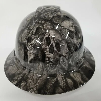 NEW FULL BRIM Hard Hat custom hydro dipped in DEVILS CANYON SKULL CAMO  - Image 1 of 4