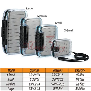 Caja de pesca con mosca de dos caras impermeable transparente ligera espuma de fácil agarre  - Imagen 1 de 11