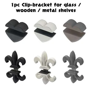 Adjustable Shelving Bracket 6-22mm Floral/ Heart Clip Clamp For Glass Wood Shelf - Picture 1 of 19