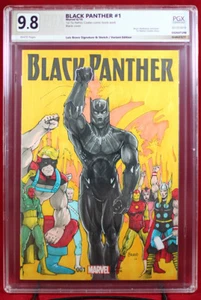 BLACK PANTHER #1 (2016) PGX 9.8 NM/MT Original Sketch Cover by LUIS BRAVO !!! - Picture 1 of 4