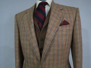 Abrigo deportivo Lanolini Bespoke Bold Hounds diente tweed dos botones 42 R - Imagen 1 de 10