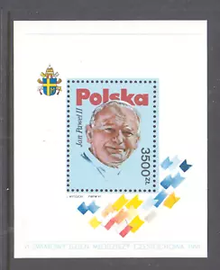 Poland 1991 Pope John Paul II Mint unhinged mini sheet stamps. - Bild 1 von 1