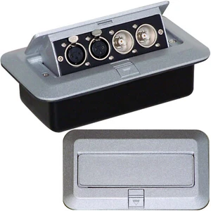 PRO Pop Up Wand Bodenplatte & Back Box 2x BNC & Twin XLR Steckdosen CCTV & Audio - Bild 1 von 12
